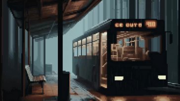 pixel bus stop live wallpaper