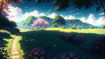 blossoms beneath tree shade live wallpaper