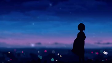 alone under night sky live wallpaper