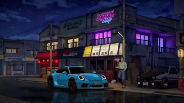blue porsche 911 live wallpaper