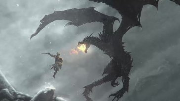 dragon battle in skyrim live wallpaper
