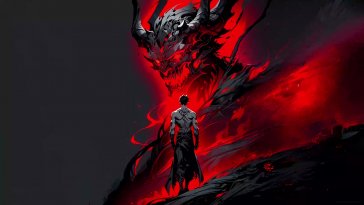 demon in crimson shadows live wallpaper