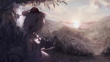 the monster mountain at dusk (touhou) live wallpaper