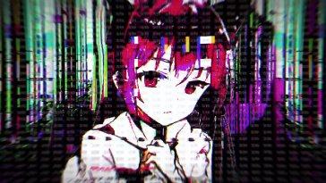 glitched anime girl live wallpaper