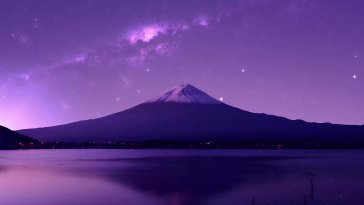 fuji under falling stars live wallpaper