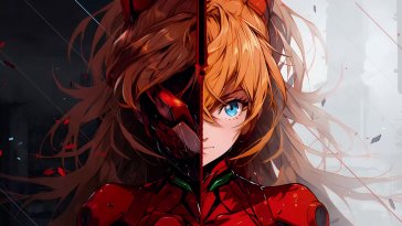 asuka’s crimson resolve (evangelion) live wallpaper