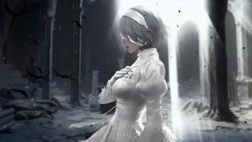 2b in white silence live wallpaper