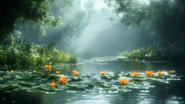 yellow water lilies live wallpaper