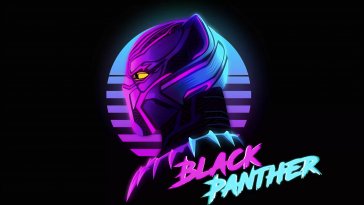 black panther neon glow live wallpaper