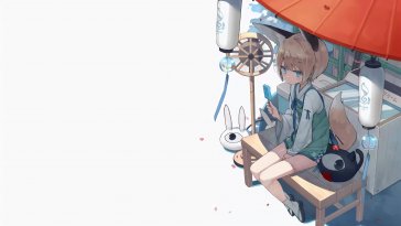 fox girl ice cream break live wallpaper