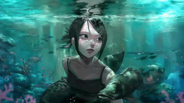 girl of the coral deep live wallpaper