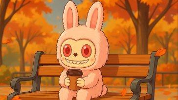 labubu in autumn live wallpaper