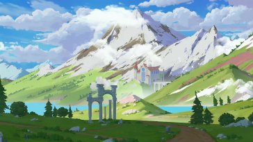castle beyond the clouds live wallpaper