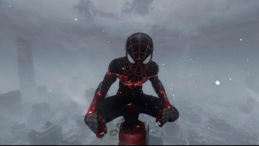 miles morales on a snowy day (spiderman) live wallpaper