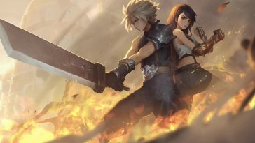cloud & tifa: flames of war live wallpaper