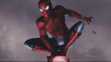 spiderman's pose in the sky live wallpaper