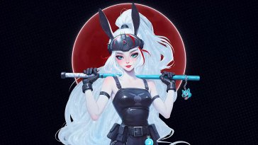 red moon rabbit live wallpaper