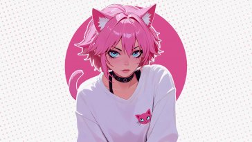 pink cat lucia live wallpaper