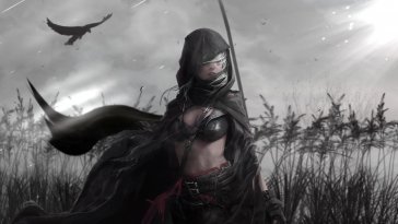 dark huntress in storm live wallpaper
