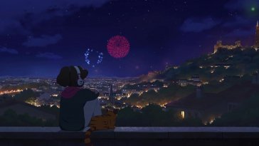 lofi girl - summer night fireworks live wallpaper