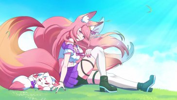 fox girl kitsunero (vtuber) live wallpaper