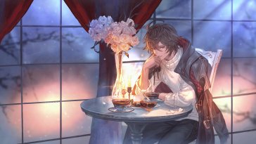 sandalphon cafe (granblue) live wallpaper