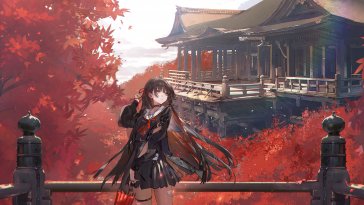 chisa autumn temple live wallpaper