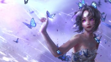 shinobu kocho in the butterfly field live wallpaper