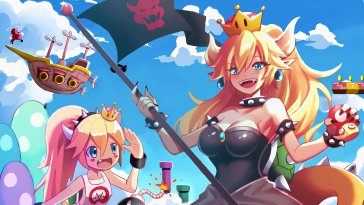 super mario world: princess bowsette & junior live wallpaper