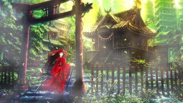 crimson spirit of the shrine live wallpaper