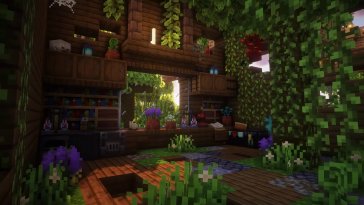 minecraft overgrown cabin live wallpaper