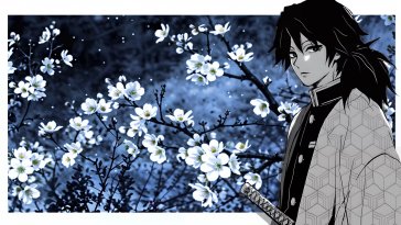 giyu tomioka snow blossoms live wallpaper