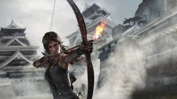 lara croft burning arrow live wallpaper