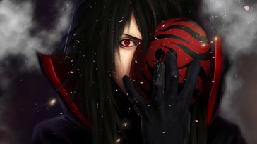 madara uchiha with red eyes and mask live wallpaper