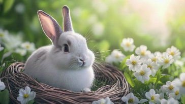 white easter bunny live wallpaper