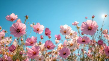 cosmos flowers blooming live wallpaper