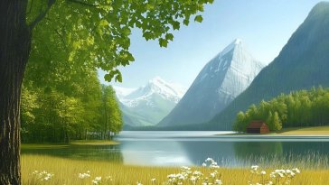 lake on windy day live wallpaper
