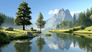 lake reflecting sky live wallpaper
