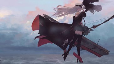 enterprise with eagle - azur lane live wallpaper