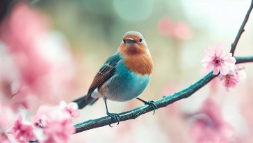 bird on branch live wallpaper