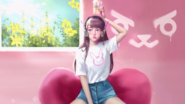summertime d.va (overwatch) live wallpaper