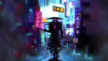 neon shadow ronin live wallpaper
