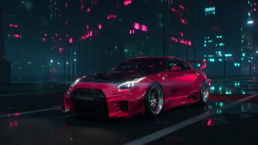 nissan gt-r r35 night run live wallpaper