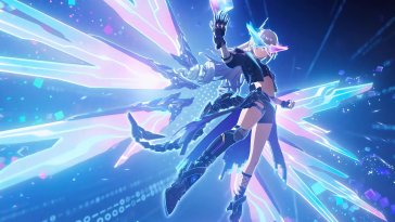 silver wolf neon wings live wallpaper