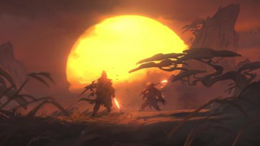 sunset samurai blade duel live wallpaper