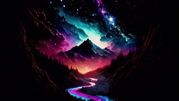 cosmic mountain oled live wallpaper
