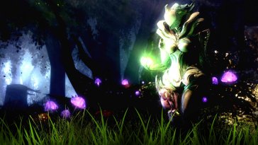 saryn in the forest (warframe) live wallpaper