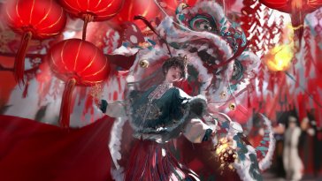 chinese lion dance live wallpaper