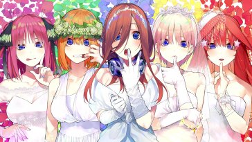 nakano miku, ichika, itsuki, yotsuba & nino (quintuplets sisters) live wallpaper