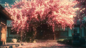 serene cherry blossom tree live wallpaper